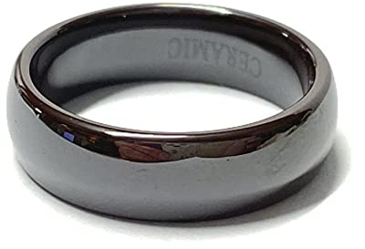 Keramik Ring halbrund braun 7 mm Bandring Ehering Trauring #64