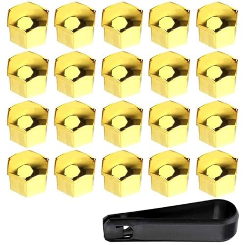 für Hyundai Accent Solaris Getz Santa fe Coupe Auto Radmutterkappen, Sechskant Radmuttern Abdeckung, Radbolzen Schutz Cover, Diebstahlschutzkappe Zum Schutz Nabenschrauben,21mm-Yellow