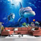 3D Wall Mural Poster Großer Aufkleber Tapete Delfine Unterwasserwelt Wand Abziehen Und Aufkleben, Abnehmbare Wanddekoration, Druckbild, Bilddesign Für Schlafzimmer, Wohn 140 (Breite) x 70 (Höhe) cm