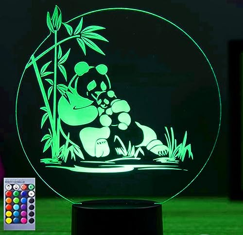 Jinson well 3D Panda Lampe optische Illusion led Nachtlicht licht 16 Farbwechsel Tisch Schreibtisch Dekoration Lampen mit Acryl Flat Base USB Spielzeug