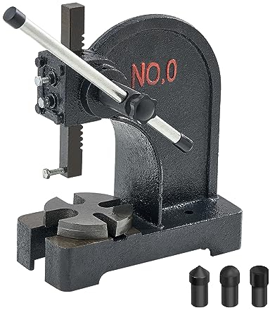 VEVOR Pressa a Perno, Pressa per Perno Manuale da 0,5 tonnellate, Altezza Massima 4,6, Pressa per Perno da Tavolo Manuale in ghisa, Pressa Manuale di precisione per stampaggio, Piegatura