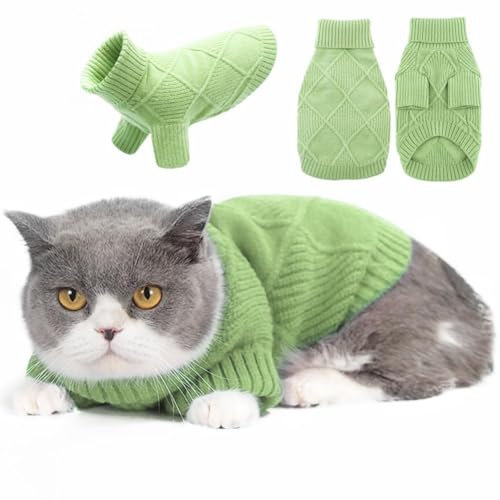 EMUST Hundepullover für große Hunde, elastischer großer Hundepullover mit Ärmeln, weicher Hunde-Rollkragenpullover für Herbst & Winter, Grün XL