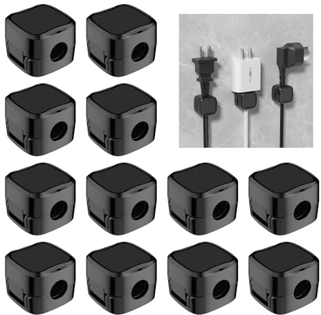 12-Teiliger Kabel-Organizer, Magnetisch öffnender Kabelhalter, Selbstklebender Kabelclip, Ladekabelhalter, Kabelmanagement-Organizer Für Zuhause, Auto Und Büro (Schwarz)