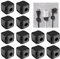 12-Teiliger Kabel-Organizer, Magnetisch öffnender Kabelhalter, Selbstklebender Kabelclip, Ladekabelhalter, Kabelmanagement-Organizer Für Zuhause, Auto Und Büro (Schwarz)