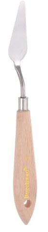 sourcing map No.8 Painting Palette Knife Stainless Steel Pointy Spatula Pallet Knife with Beech Wood Handle for Oil Acrylic Paint Canvas Mixing Spreading