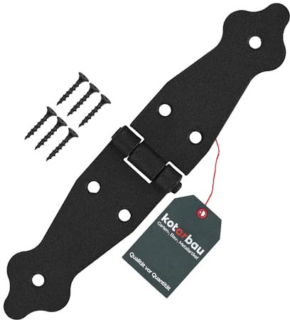 KOTARBAU® Ladenband Türbänder 100 x 100 x 35 mm aus Pulverbeschichtetem Stahl Torscharnier Türband Schwarz Scharniere Klappbar Fensterscharnier Holztür Gartentor Scharnier Kistenband Torbeschlag