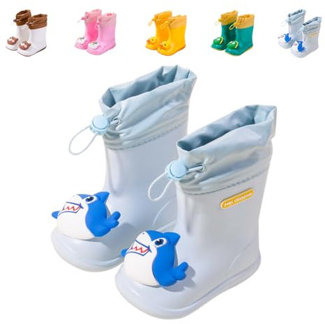 DRECAGE Stivali Bambino e Bambina Ragazzo e Ragazza in Eva Stivali da Pioggia Dinosauro Unisex