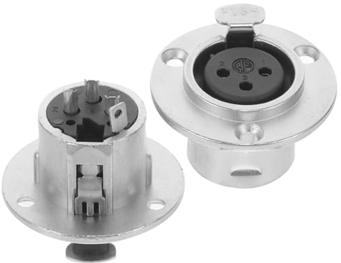 ibasenice 2stücke Poliger Mikrofonanschluss Adapter Runde Metallkonstruktion Für Audioanwendungen Kompatibel Mit Patchkabeln Und Verschiedenen Audiogeräten