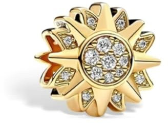 GHMIOU Charms 925 Sterling Silber Charm Anhänger für Armband Charm Bead Pendant für Europäische Armbänder Halsketten Schmuck Geschenk für Damen Frauen (Sun flower)