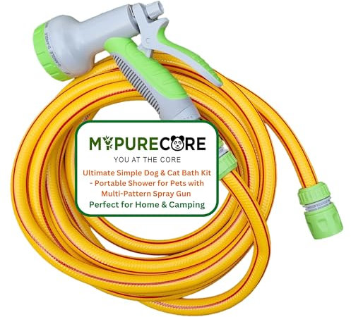 MYPURECORE Ultimate Simple Dog & Cat Bath Kit - Portable Shower for Pets with Multi-Pattern Spray Gun, Mud & Paw Cleaner, Outdoor Dog Washing Station, Grooming Accessories, Perfect for Home & Camping
