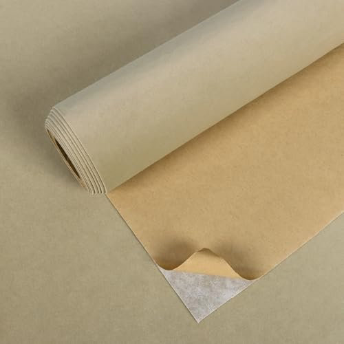VEELIKE Papier Peint Velours Beige Papier Adhesif pour Meuble Papier Peint Tissu Velours Doux 40cm x 300cm Papier Peint Adhesif Mural Chambre Papiers Peints Decoratifs Boîte à Bijoux Placard Tiroir