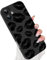 Wlxee Lips Kiss Case for iPhone 16 Case, Cute Lipstick Kisses Blooms Design Soft TPU Shockproof Protective for Women Girls Phone Cover - Black Lips Print