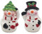 Lesser & Pavey - Juego de 2 saleros y pimenteros de muñeco de nieve, vajilla festiva para cenas de Navidad, adorable diseño de muñeco de nieve, accesorio de cocina perfecto de temporada y regalo para