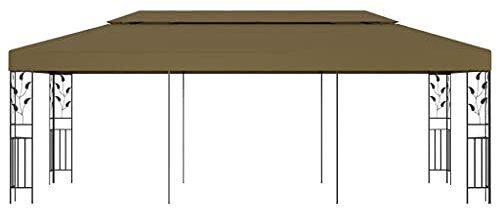 Markise Pavillon Pergola Weidezelt - Pavillon 6x3 m Taupe 180 g/m² für Camping Events Party Terrasse