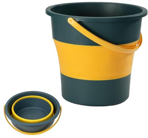 Uoimky Faltbarer Eimer 5L, Putzeimer Tragbares zusammenklappbar runde sandeimer mit Griff Platzsparend & Robust Spülwanne Falteimer für Reinigung, Angeln, Camping, Sandkasten, Reisen