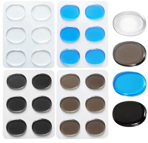 YAPKOLV 24 stück Gel Dämpfer Silikon Drum Mute Gel Ungiftig Selbstklebend Silikon Trommel Pads für Schlagzeug Klangregelung (Transparent)