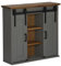 Geschirrschrank Aktenschrank Gartenschrank Beistellschrank Küche - Hängeschrank Halden 2 Schiebetüren Grau 75x22,5x70 cm Kiefer für Bad Wohnzimmer Esszimmer Küche