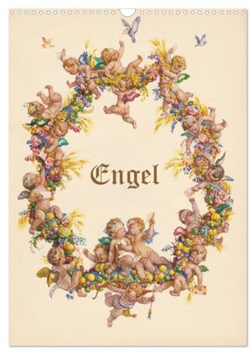 Engel (Wandkalender 2026 DIN A3 hoch), CALVENDO Monatskalender: Kleine Himmelsboten auf historischen Postkarten (CALVENDO Spass)
