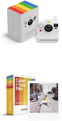 Polaroid - Now+ Gen3 - Sofotbildkamera mit Bluetooth-Verbindung + Farbfilm (16 Filme) - White