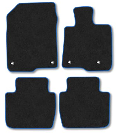 Honda ZR-V (2023+) [Full Hybrid] Premium Carpet Car Mats | Blue Edge Trim Premium Floor Mats Tailored Fit Full Coverage Protection Accessories Easy Clean Anti Slip Made in the UK