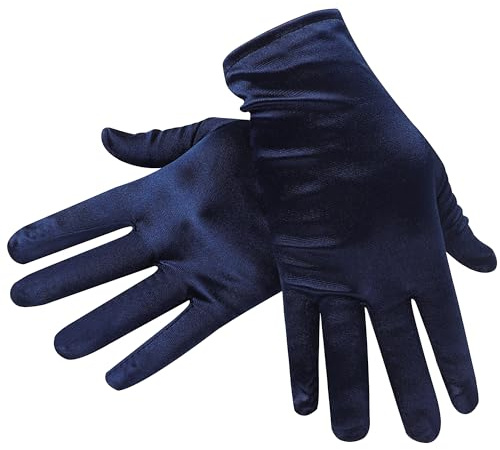 JUNART Short Satin Gloves Women Wrist Length Gloves Soft and Comfortable Gloves for Wedding Party Cosplay Costume