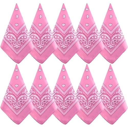NACHLYNN 10 Stück Bandana Damen Herren,Bandana kopftuch Herren Paisley Muster Headwear Haar Schal Ansatz Handgelenk Kopf Biker kopftücher für damen