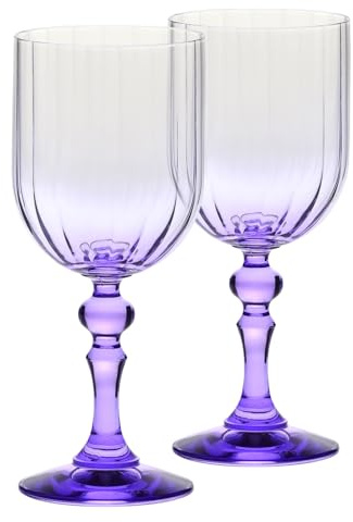 Krosno Weingläser 2er Set, 300 ml, Violett, Bubble Celebration Moments | Gläser Set, Bleifreies Kristall Weinglas für Wein, Mocktails, Schorlen und dekorative Tischarrangements, Spülmaschinenfest