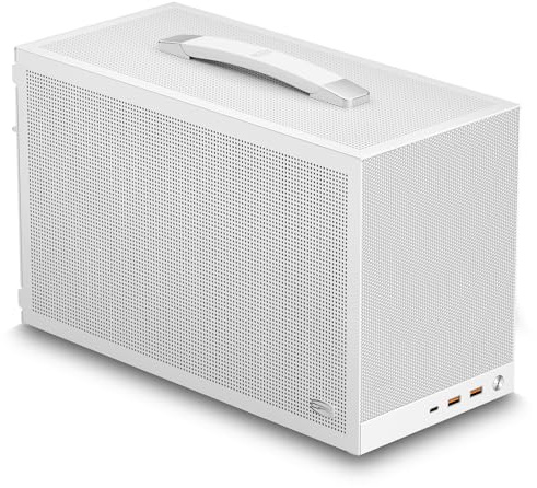 CPS K101 MESH GY, ITX PC Case Supporta Scheda Madre ITX, PSU SFX, Altezza Massima Dissipatore CPU 68mm, Compatibile con Scheda Grafica a 3 Slot Lunghezza Massima 340mm, include Cavo PCI-E 4.0, Bianco