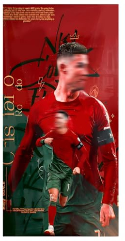 PyrrlicToy Kinder Strandtuch,Strandtuch Football Star-Muster,Jungs Schnell Trocknend Strandtuch Stranddecke Saugfähig Leicht Badehandtuch Reisetuch（180cmx 90cm）