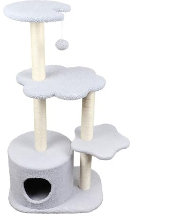 cat tree, Enclosed Cat Condo Post Multi - Level Climbing Tower(Blue)