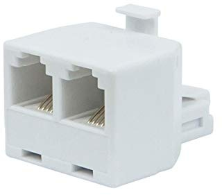 Monoprice RJ11 6P4C Modular T-Adapter - Male to 2x Female, Straight, White