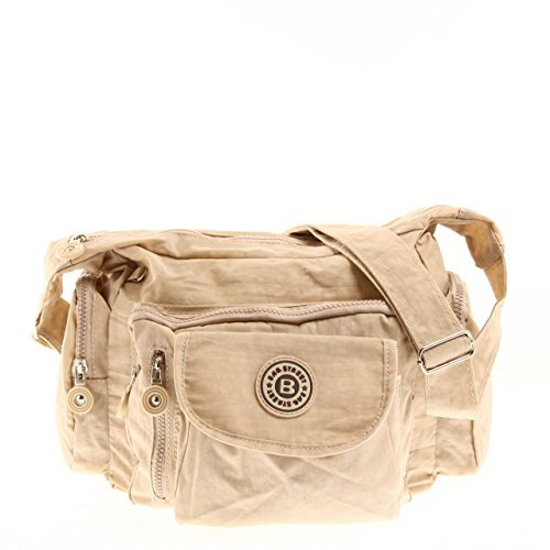WILD THINGS ONLY !!! Bag Street Damen Nylon Shoppertasche Umhängetasche Crossover Bag Schultertasche, m, Braun
