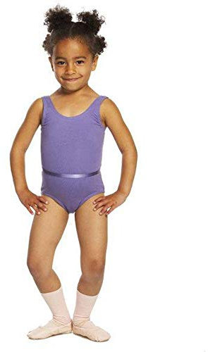 Capezio Tank Leotard w/Belt - Girls, Dark Lavender, Medium, 6-8 Jahre