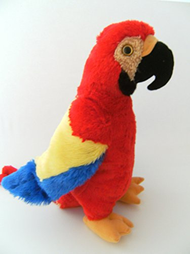Unbekannt Stofftier Papagei 30 cm, rot, Kuscheltier Plüschtier Papagei Ara