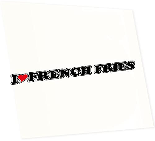 INDIGOS UG Autoaufkleber - Aufkleber - JDM - Die cut - Sticker fürs Auto mit Herz - 15 cm - I LOVE FRENCH FRIES