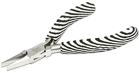 The Beadsmith Flat Nose Pliers – Zebra Print Line – 5 inches (127mm) – Comfortable Handle with Double Leaf Springs – Jewelry Making Tool for Creating Bracelets, Earrings and Necklaces