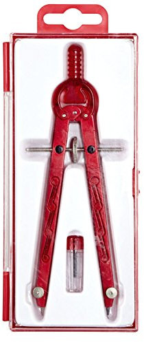 ALCO-Albert 1355-12 Geometriezirkel mit Zahnradführung, Länge 165 mm, rot