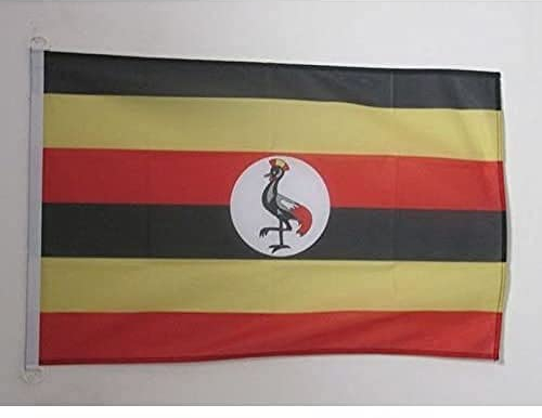 AZ FLAG - Uganda Nautical Flag - 18'' x 12'' - For Outdoor and Boat - Ugandan Banner Knitted Polyester with Two Plastic Rings - Vivid Colors - 12x18 in - 45x30 Cm