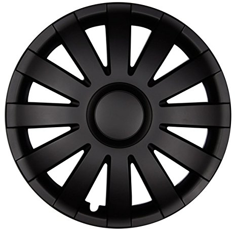 4X Premium Design Radkappen Radzierblenden 'Agat' 15 Zoll in Schwarz Matt