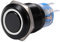 Keenso - Interruptor de botón pulsador (19 mm, 12 V, interruptor de bloqueo, control de pestillo, con luz LED, encendido/apagado, carcasa negra de metal impermeable (White)