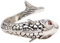 Helen de Lete S925 Sterling Silber Vintage Red Eye Fisch verstellbar