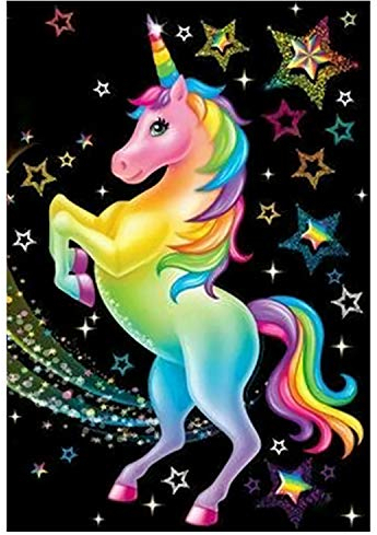 MWOOT DIY 5D Diamant Malerei Kit,Voller Diamond Pasted Painting Kristall Strass Stickerei Kreuzstich Arts Craft Gemälde für Home Wanddekoration(30x40cm) -Regenbogen-Einhorn