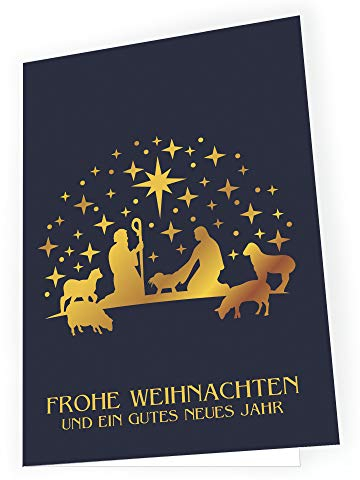 Seelenzauber Hochwertige Weihnachtskarte Heilige Familie mit passendem Umschlag 5x Karte 5x Umschlag