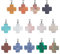 nbeads 14 Stück Kreuz Edelstein Anhänger, Kreuz Edelstein Charms Chakra Perlen Baumeln Anhänger Mit Metallteilen Für Armband Halskette Schmuckherstellung