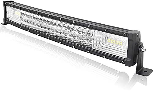 AUXTINGS 56 cm 270W gebogene LED-Lichtleiste mit 7D-Linse Spot-Flutlicht Kombi-Strahl dreireihig LED-Arbeitslicht Tauchlichter für Off-Road ATV AWD SUV 4WD, 4x4 Pickup 12V 24V, wasserdicht
