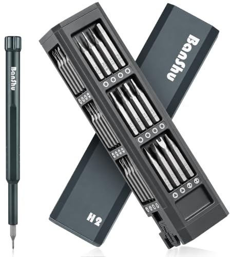 Banshu Precision Screwdriver Set, 46 in 1 Mini Screwdriver with Metal Case Small Magnetic Professional Repair Tool Kit for Watch, Eyeglass, Computer, PC, Laptop, MacBook, PS5, Phone, Toys, Electronics