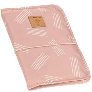 LÄSSIG Baby Windeltasche mit Wickelunterlage für unterwegs/Changing Pouch Soft Stripes rose