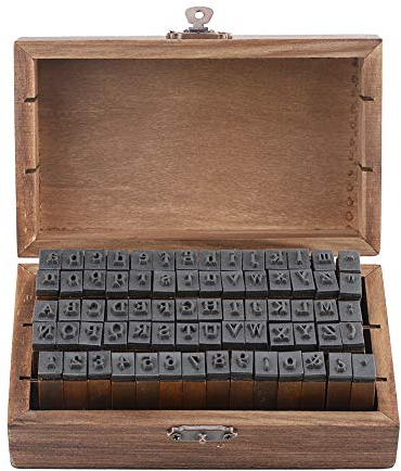 Holz-Stempel-Set, 70 Stück Alphabet-Zahlenstempel, Vintage-Holz-Buchstaben-Druckstempel-Set mit Aufbewahrungsbox für Karten, DIY, Sammelalbum, Kunsthandwerk, 1,6 X 0,5 X 0,4 Zoll (Stempelgröße)