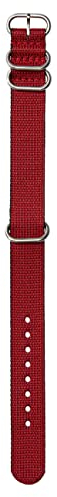 Nixon NATO Wechselarmband für Uhren mit 20 mm Abstand aus recyceltem Kunststoff in der Farbe Rot/Schwarz mit Schnalle und Beschläge aus Edelstahl, BA004-209-00