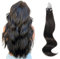 ABH AMAZINGBEAUTY HAIR Micro Ring Extensions Echthaar 55cm Perlenfarbe #1B Off Black Extensions Echthaar Microring 50g 50 Stränge Micro Loop Haarverlängerungen für den Ganzen Kopf